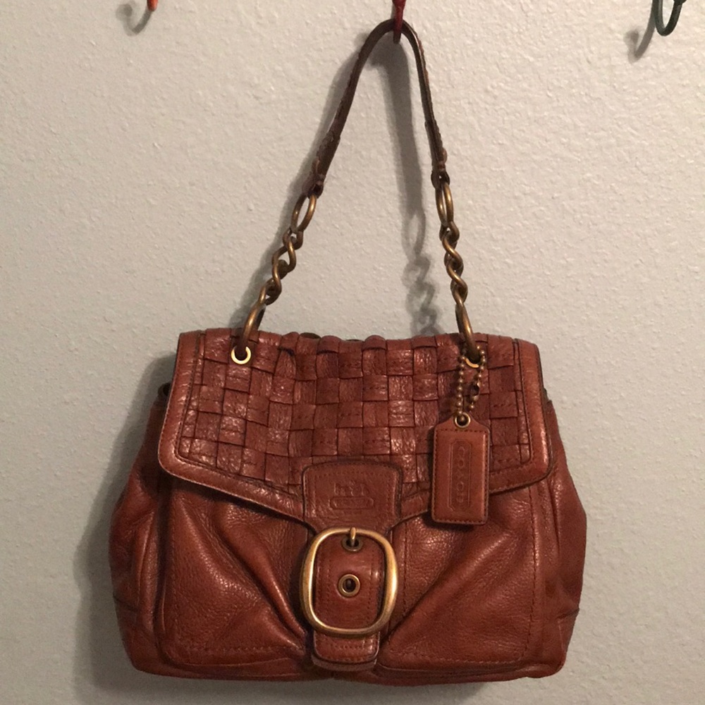 Brown leather Coach bag